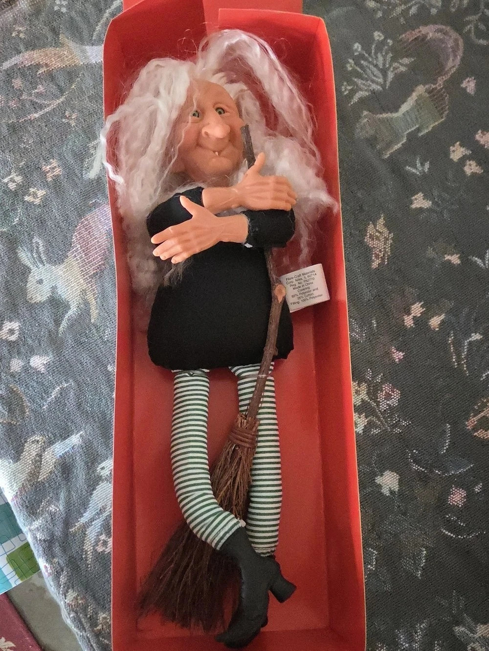 The Toy Craft Company Witch doll Halloween Doll with Broom - Picture 3 of 5